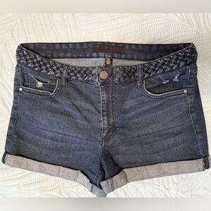 Tinsel Indigo Braided Denim Shorts Size 29/8